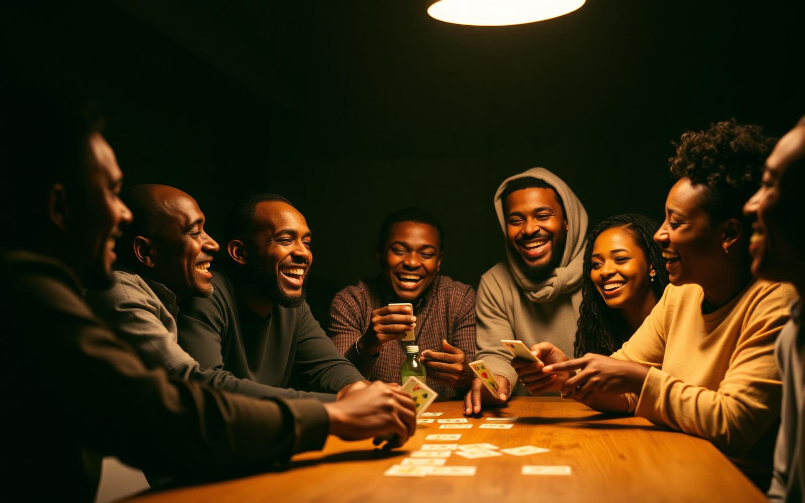 Friends laughing while playing CHUHET